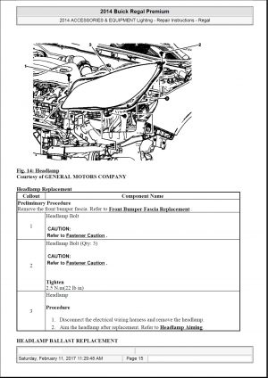 Buick Regal 2014 Workshop Manual - Tutalleronline - 6